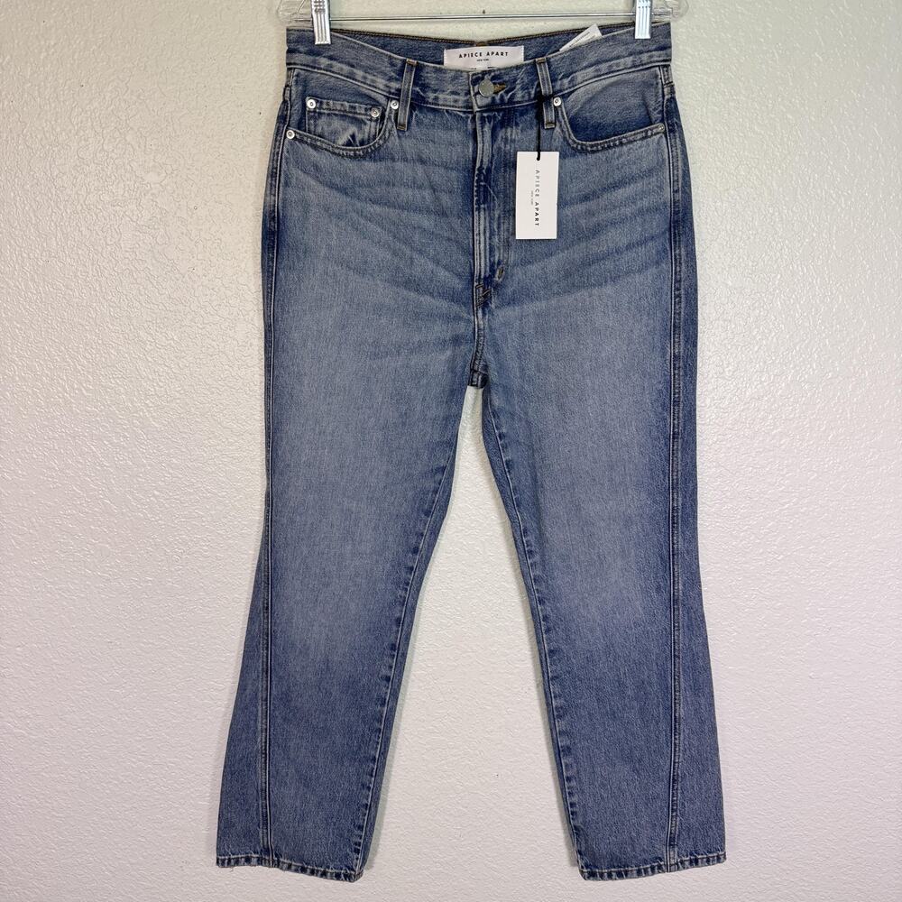 Apiece Apart Camilla Jeans Women Size 30 Austin Wash Straight Crop Denim NWT
